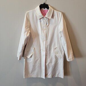 LIZ CLAIBORNE Reversible Coat Winter White/Pink Polka Dot Size L